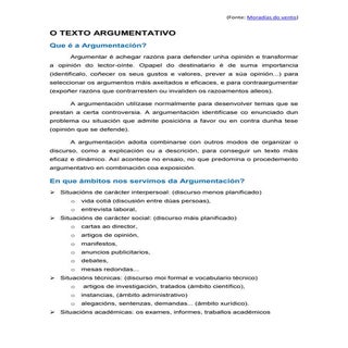 O texto argumentativo