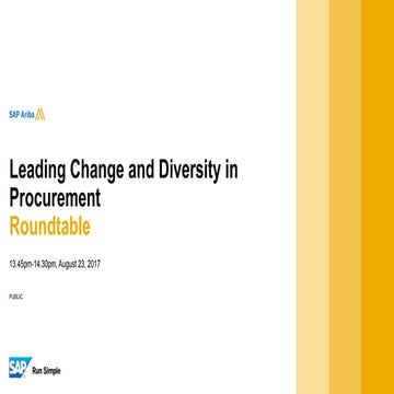 Leading Change and Diversity in Procurement - SID 51537