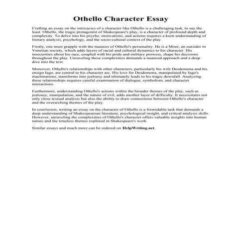 Othello Character Essay.pdfOthello Character Essay
