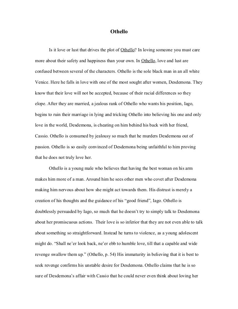 A level othello essay structure picture