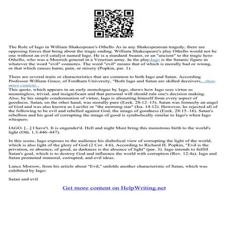 Othello Essay On Iago