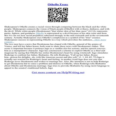 Othello Essays