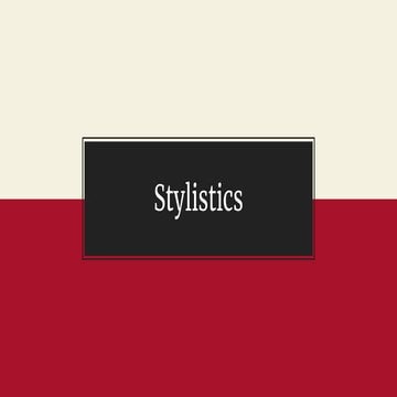Stylistics and its Levels.pptx