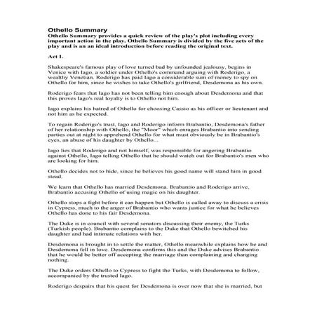 Othello summary