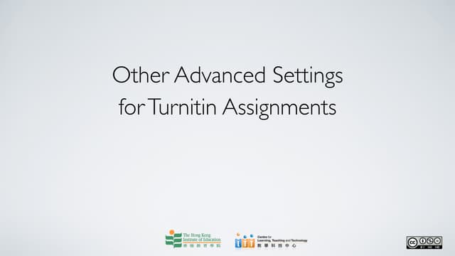 Other advanced settings for turnitin assignments