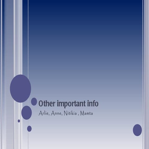 Other important info