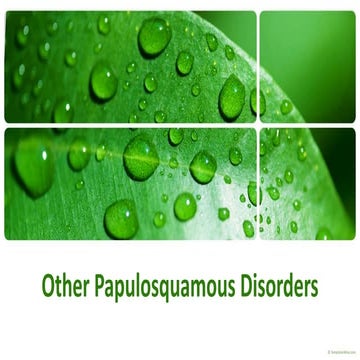 Other papulosquamous disorders