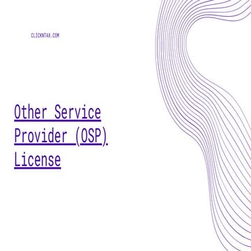 Other service provider (osp) license | PDF