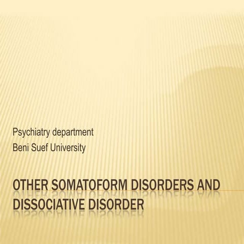 Other somatoform disorders