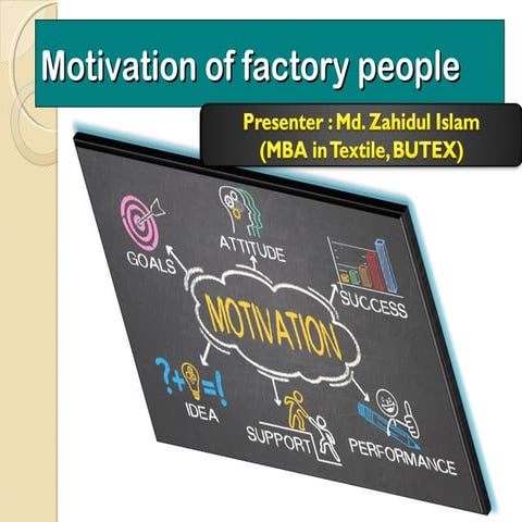 Motivation of factory people, presentation by zahid