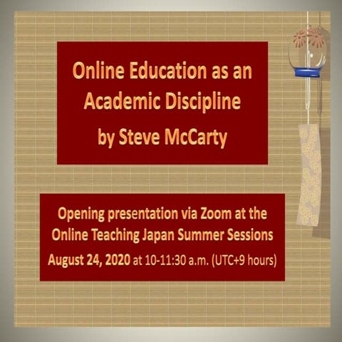 Online Education as an Academic Discipline