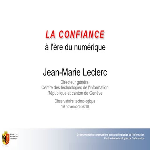 La confiance à l'ère du numérique
