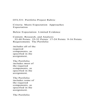 OTL520 Critical Thinking Rubric - Module 5 Criteria .docx