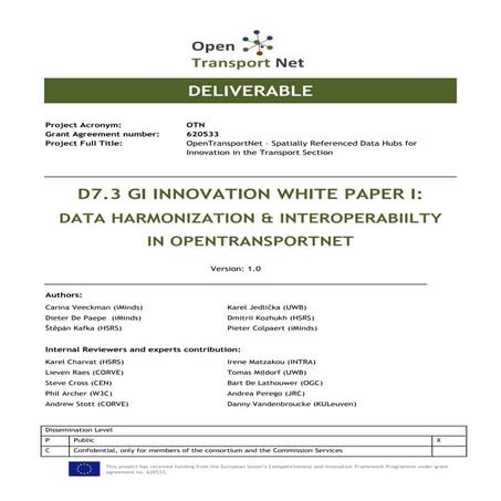 WHITE PAPER: Data Harmonization & Interoperability in OpenTransportNet
