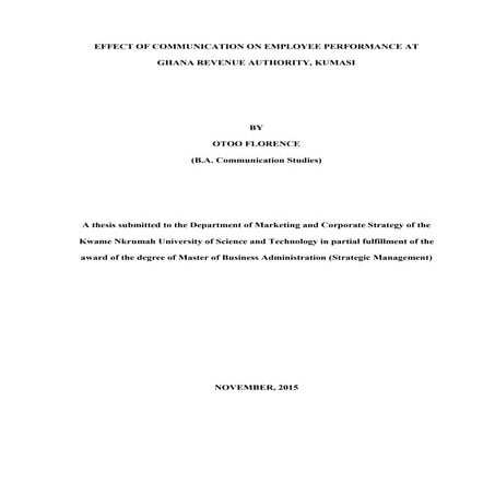 Effect of Communication on Employee Performance