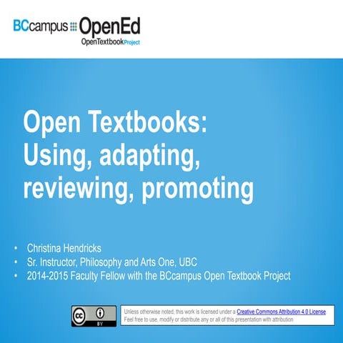 Open Textbooks presentation for Faculty