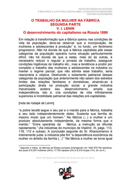 Texto na íntegra- ''O trabalho da m...