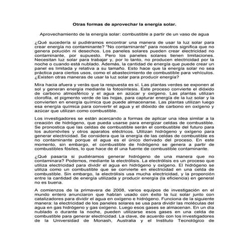 Otras formas de aprovechar la energía solar