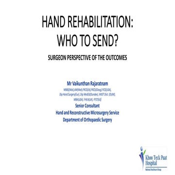 Occupational Therapy referral surgeons perspective