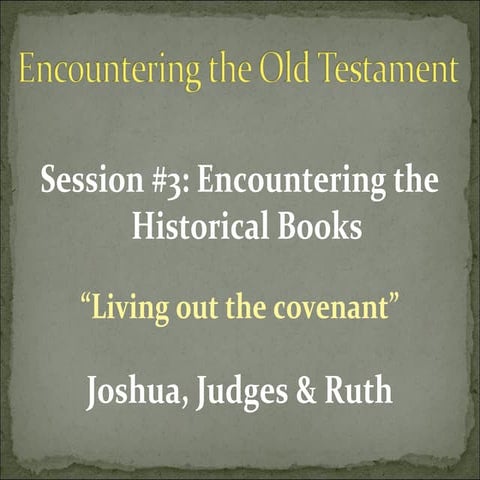 OT Session #3 Pre-Monarchy