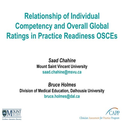 Relationship of Competency and Global Ratings in OSCEs