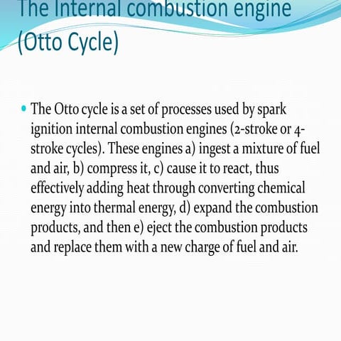 Otto cycle and diesel cycle