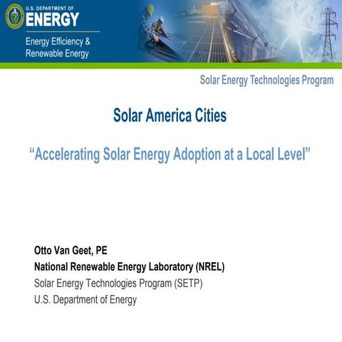 Solar American Cities, Accerlerating Solar Energy Adoption at a Local Level