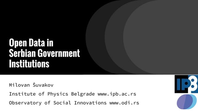 Open Data in Serbian Government Institutions
