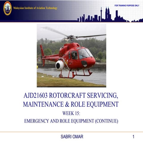  Emergency and role equipment of Helicopter