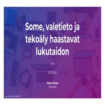 Some, valetieto ja tekoäly haastavat lukutaidon