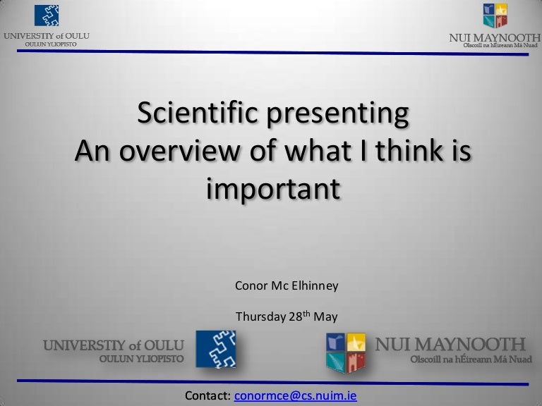 scientific presenting an overview