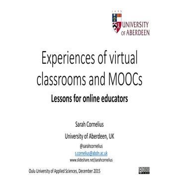 Experiences of virtual classrooms and MOOCs