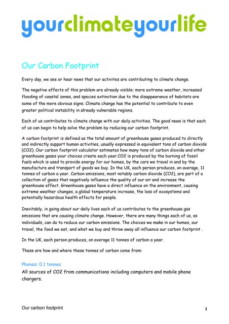 Our carbon footprint