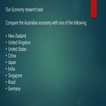 Our economy comparison research task