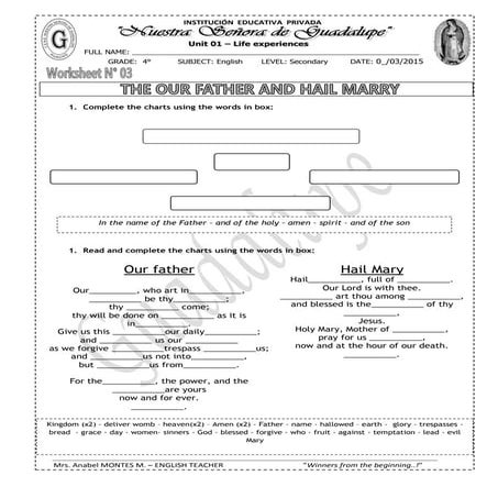 Our father and hail marry 4to