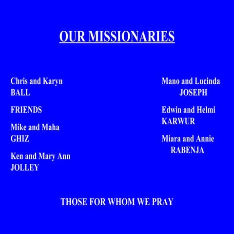 Our Missionaries