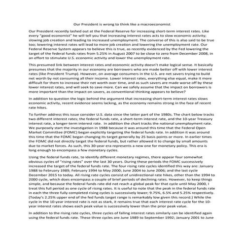 Our President is wrong to think like a macroeconomist