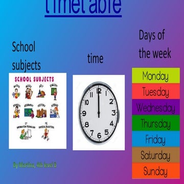 Our school timetable by Martina 4t B