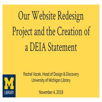 Our Website Redesign Project and the Creation of a DEIA statement