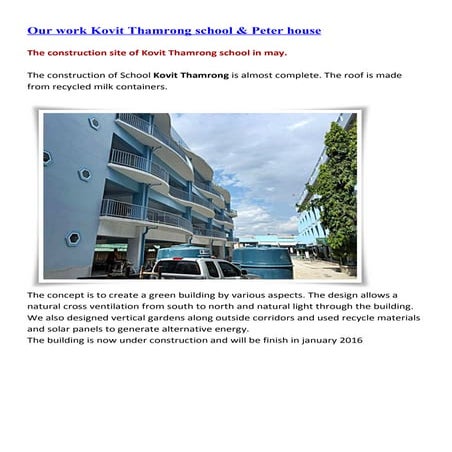 Our work Kovit Thamrong School & Peter House : Niwat Architects Chiangmai