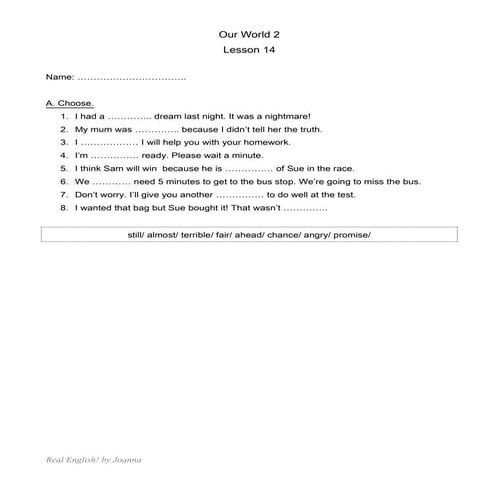 Our world 2 lesson 6 | PDF