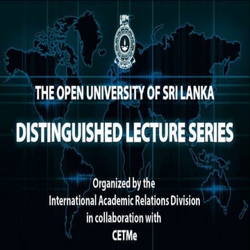 OUSL Distinguished Lecture Series (Volume 1)