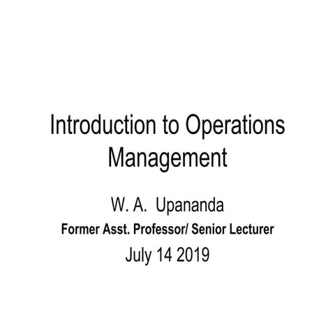 Operation Management KG Ousl 