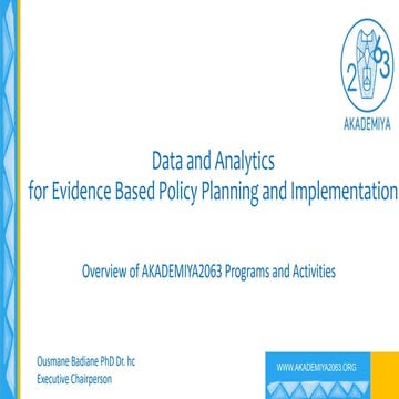 Malawi Learning Event - Data and Analytics for Evidence-Based Policy Planning...