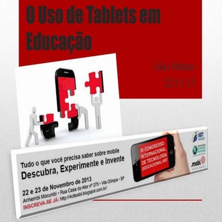 O uso de tablets em educação