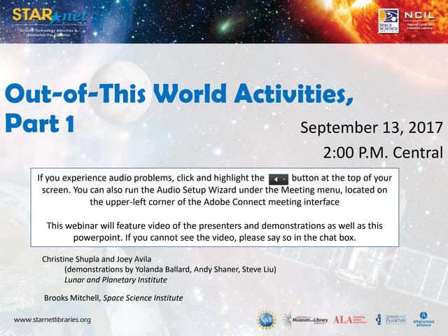Out-of-this-World Activities - Part 1 Webinar