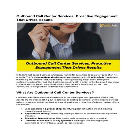 Outbound Call Center Services: Proactive Engagement That Drives Results ...