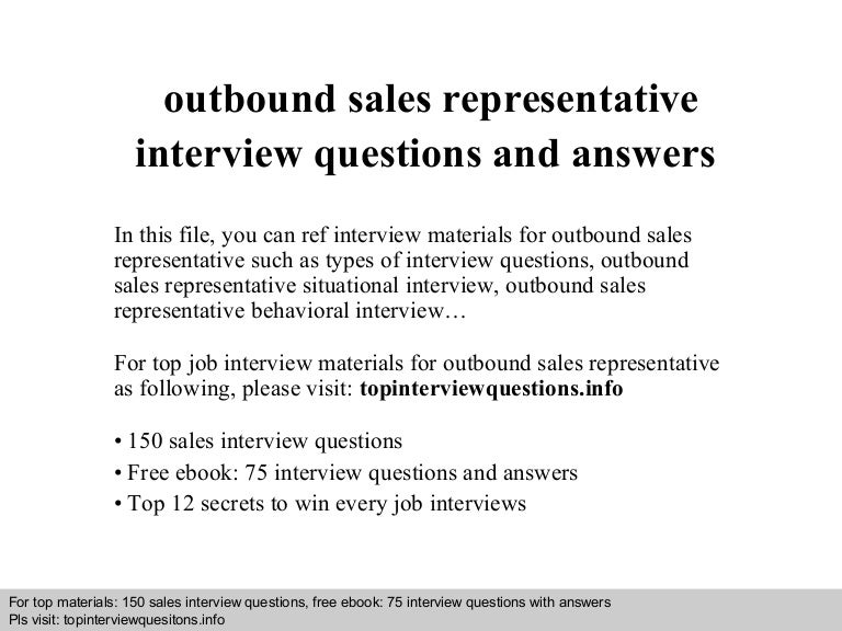 sales representative interview questions