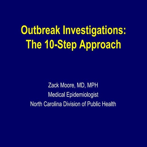 Outbreak investigation steps