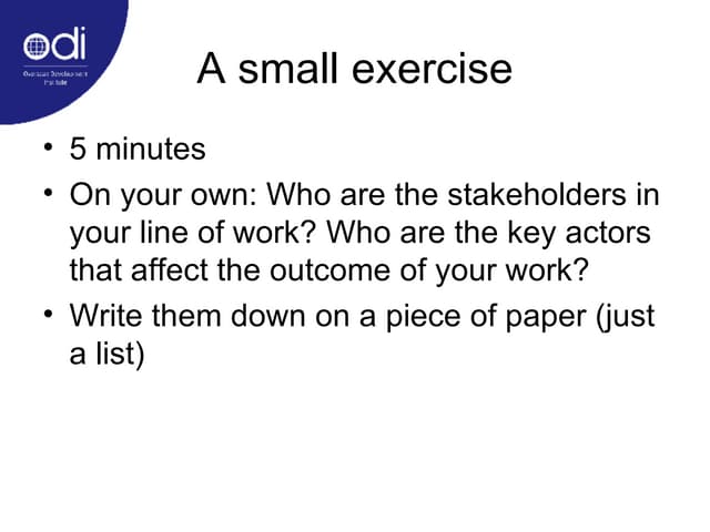 Outcome Mapping for Insight to Impact Meeting